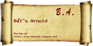 Bús Arnold névjegykártya