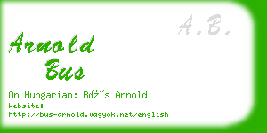 arnold bus business card